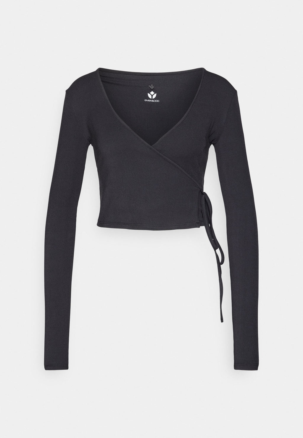 Even&Odd active LONG SLEEVE RIBBED WRAP TOP