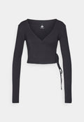 Even&Odd active LONG SLEEVE RIBBED WRAP TOP