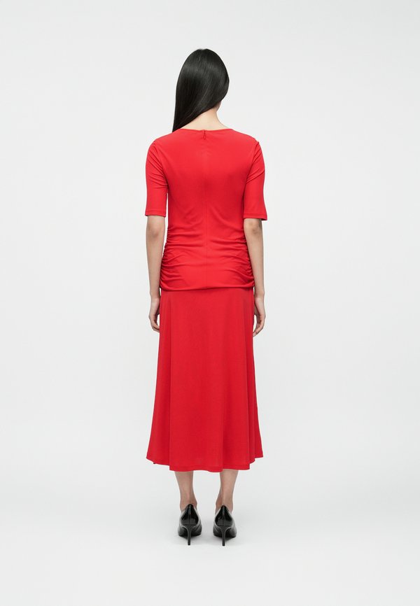 Tommy Hilfiger FESTIVE CREPE SLIM GATHERED MIDI DRESS