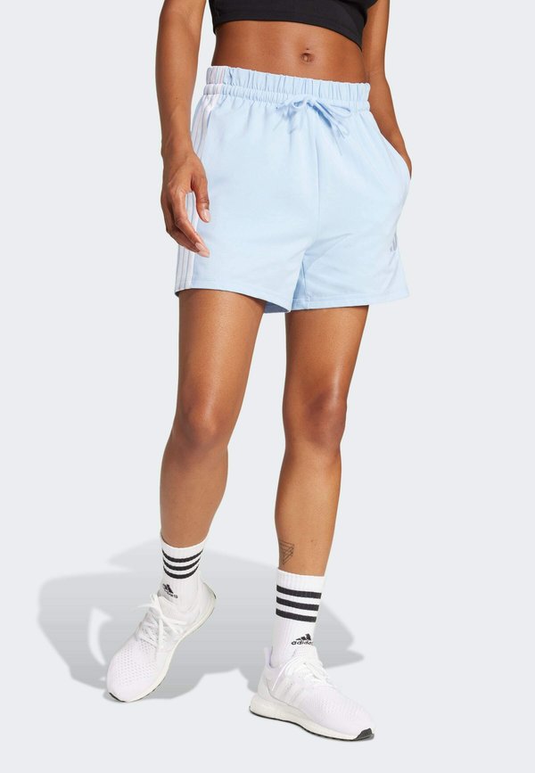 adidas Sportswear ESSENTIALS 3 STRIPES SHORTS - Sports shorts - glow blue/white