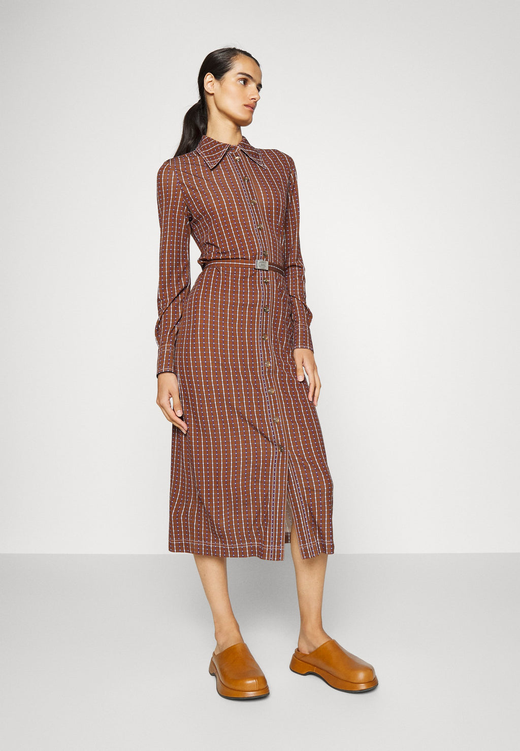 Tory Burch DOTTED WINDOWPANE DRESS