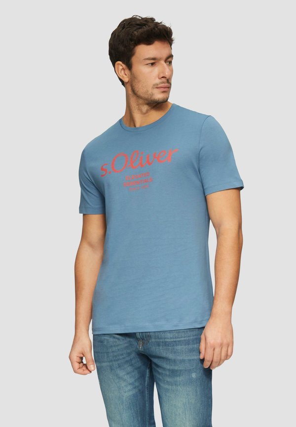 s.Oliver Print T-shirt - hellblau