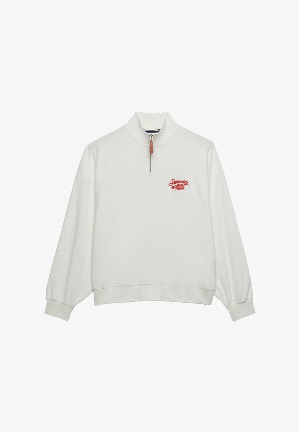 Superdry & Co SUPERDRY HERITAGE TERRY HALF ZIP SWEATSHIRT.. - Sweatshirt - cream