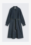 TOM TAILOR LOOSE FIT JEANSKLEID MIT GÜRTEL - Denim dress - blue rinse denim