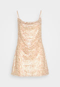 IN THE STYLE GEORGIA LOUISE COWL NECK MINI SLIP DRESS