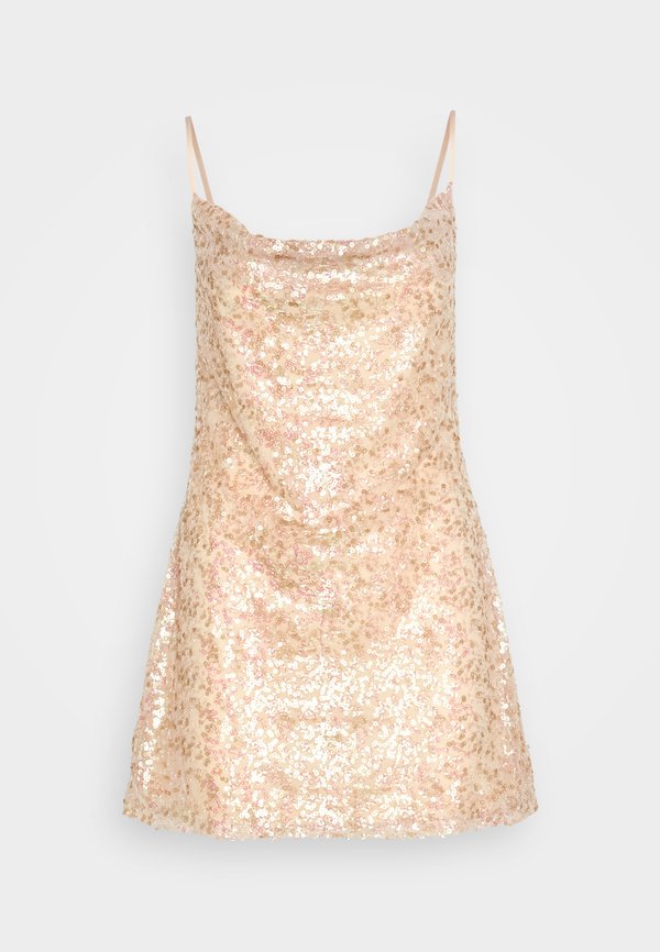IN THE STYLE GEORGIA LOUISE COWL NECK MINI SLIP DRESS