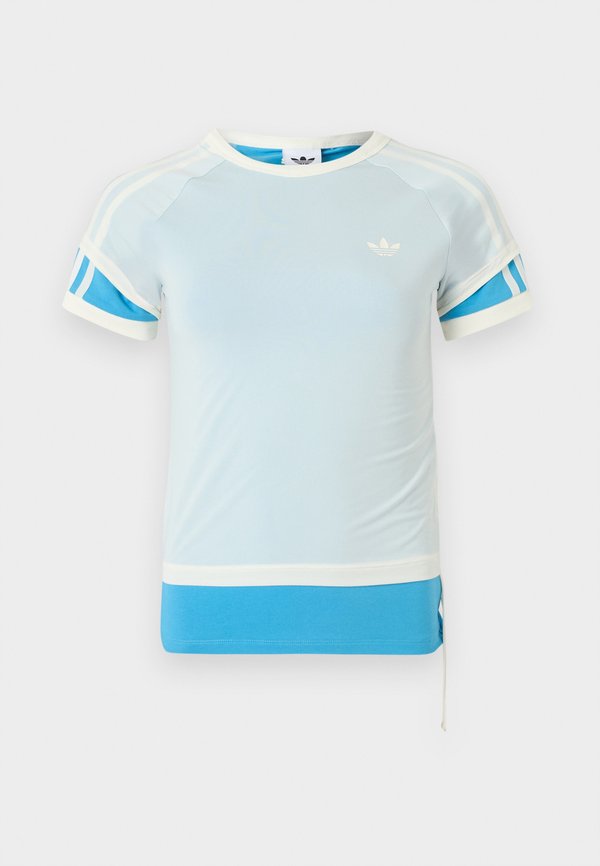 adidas Originals LAYERED CALITEE - Print T-shirt - off white/app sky rush