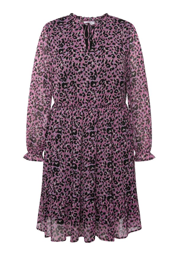 Studio Untold MINI A-LINE LEOPRINT RÜSCHENKRAGEN LANGARM
