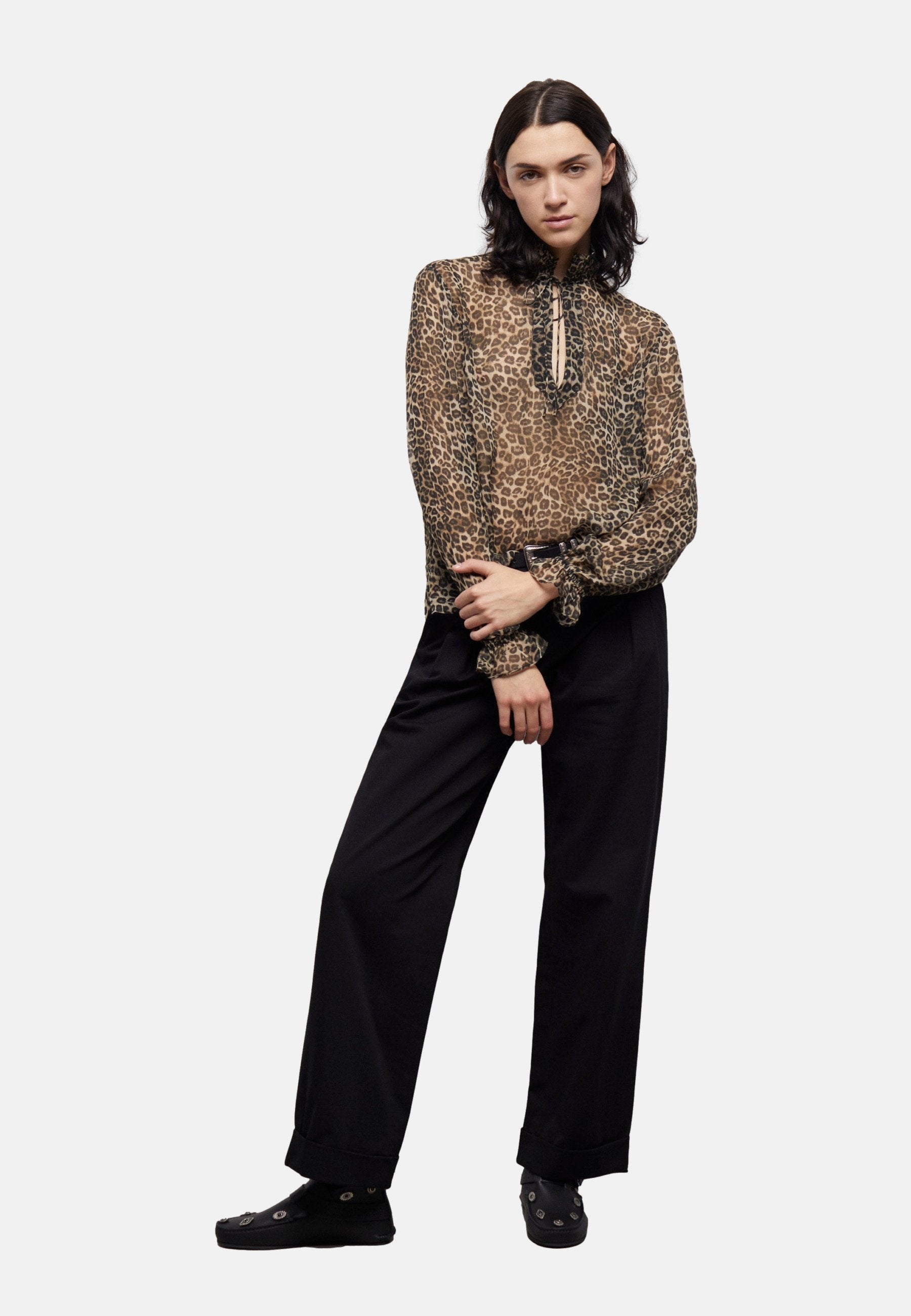The Kooples COL MONTANT MOTIFS LÉOPARD