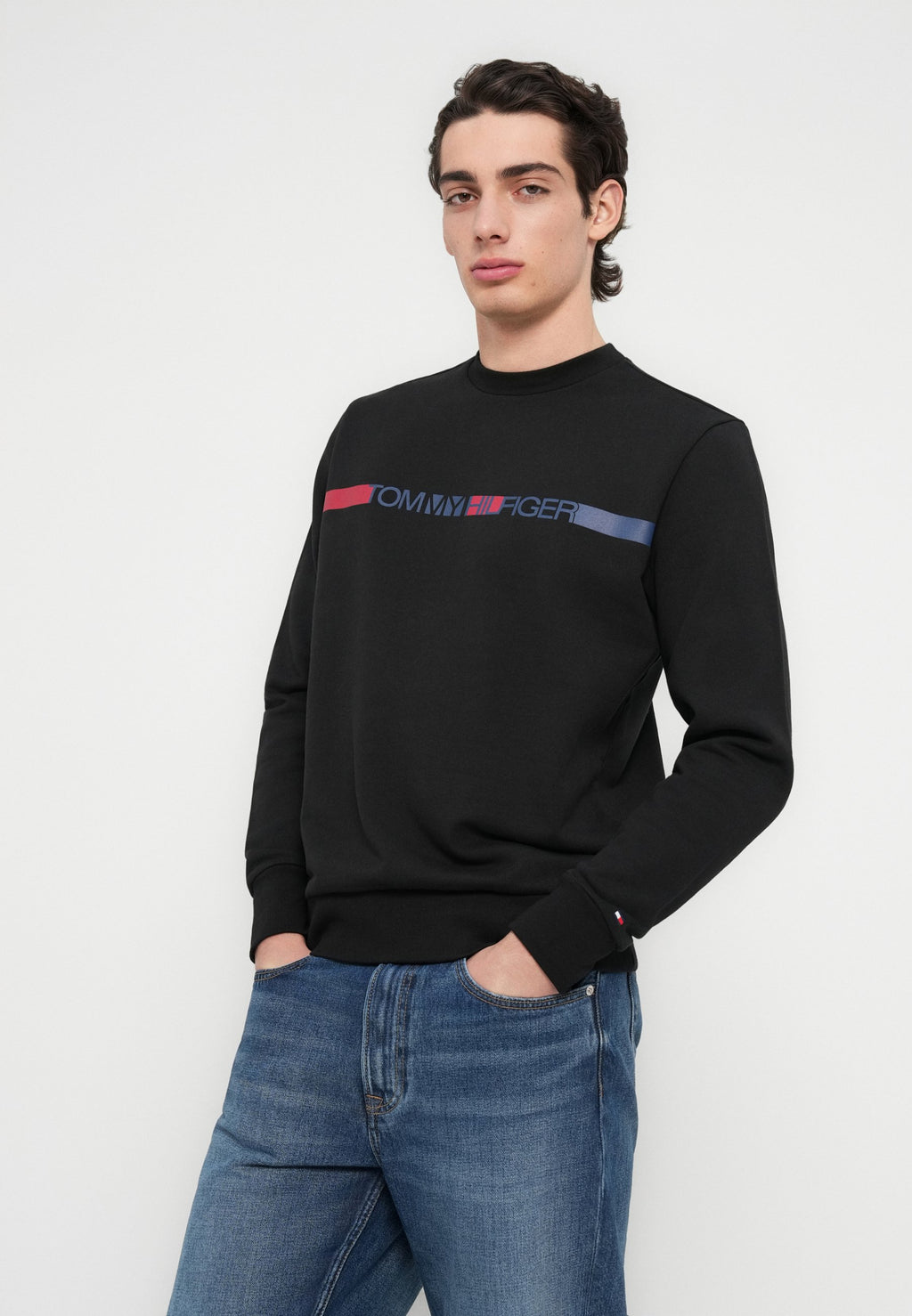 LOGO STRIPE FRENCH TERRY SWEATSHIRT Media 5