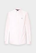 Tommy Hilfiger TH FLEX REGULAR FIT STRIPE POPLIN SHIRT - Shirt - classic pink/stripe