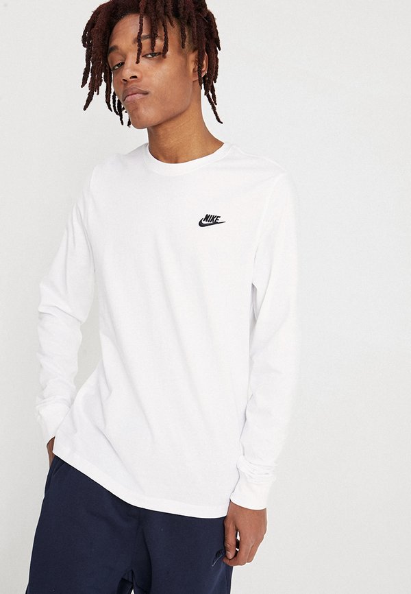 Nike Sportswear CLUB TEE  - Long sleeved top - white/black