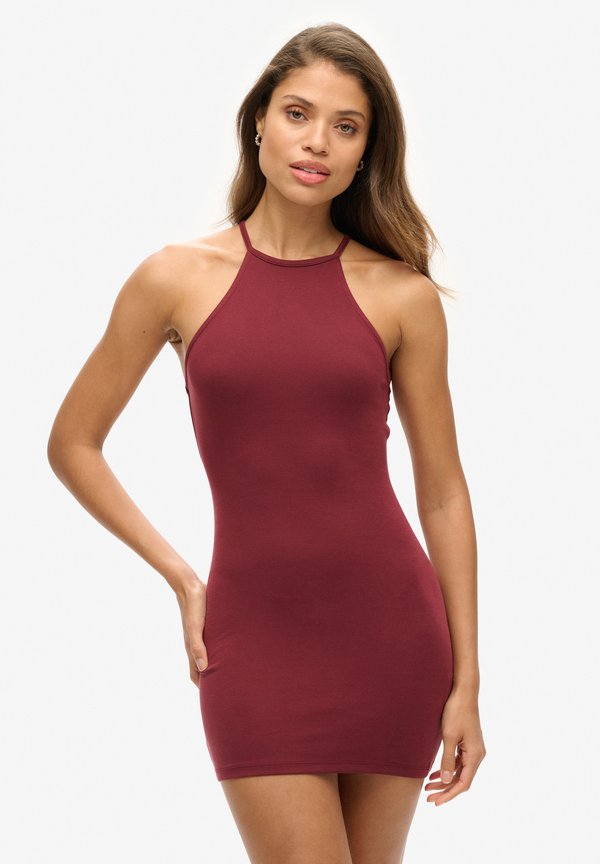 Superdry & Co STRAPPY BACK RACER NECK  - Shift dress - port red