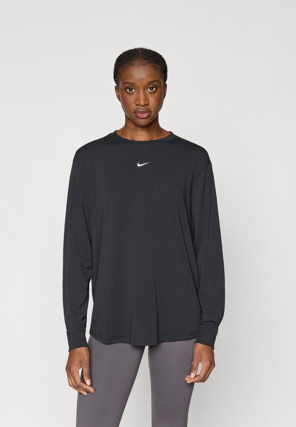 Nike Performance ONE RELAXED TOP - Long sleeved top - black/white