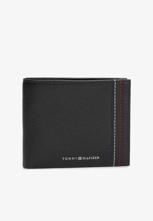Tommy Hilfiger LEATHER BIFOLD CARD AND COIN HOLDER - Wallet - black