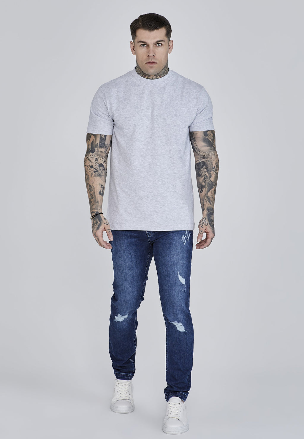 SIKSILK ESSENTIAL DISTRESSED SLIM