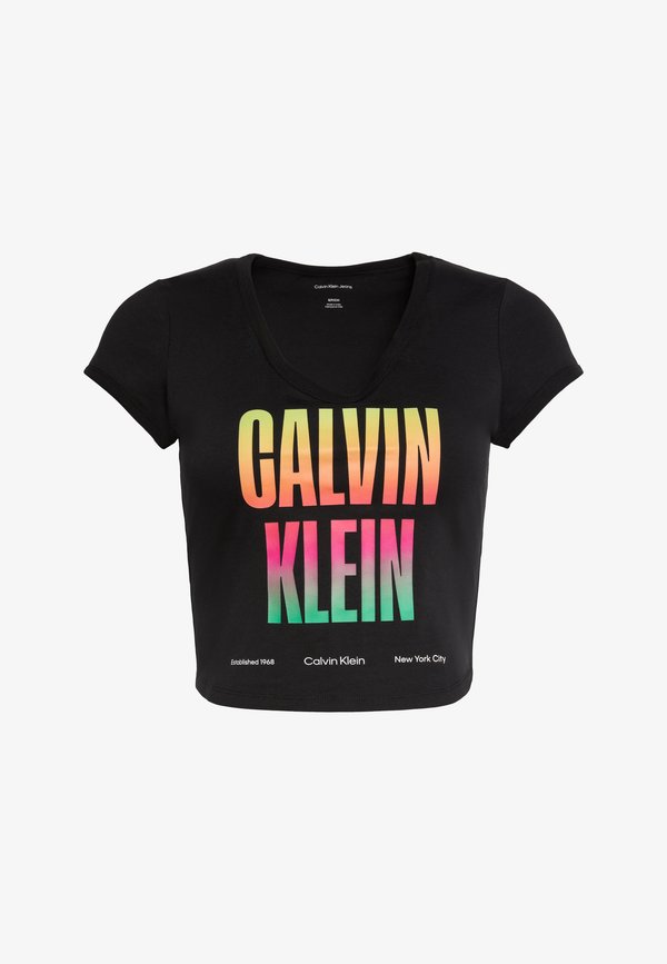 Calvin Klein Jeans PRIDE SLIM SCOOP TEE - Print T-shirt - black