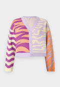 ONLY ONLJAYDI MIX V NECK - Cardigan - pastel lilac/cattleya orchid/pastel yellow