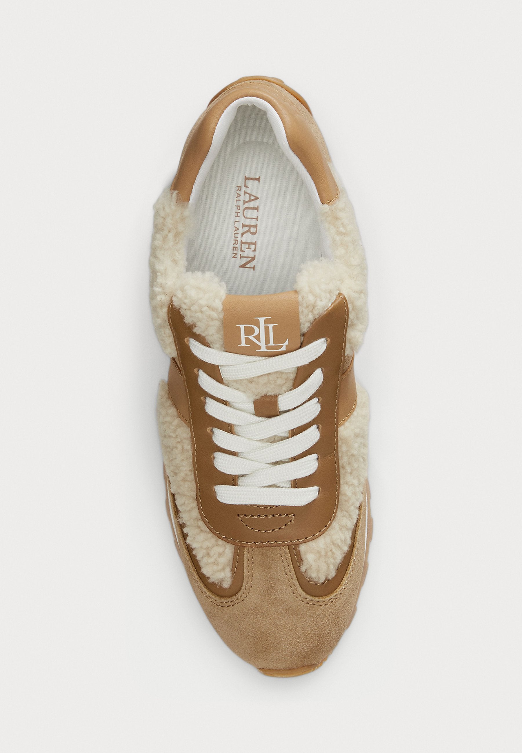 Lauren Ralph Lauren DANI SHEARLING TRIM SUEDE SNEAKER