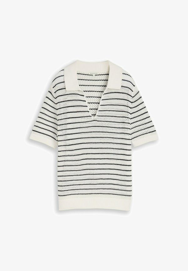 TOM TAILOR Polo shirt - white/navy structure stripe