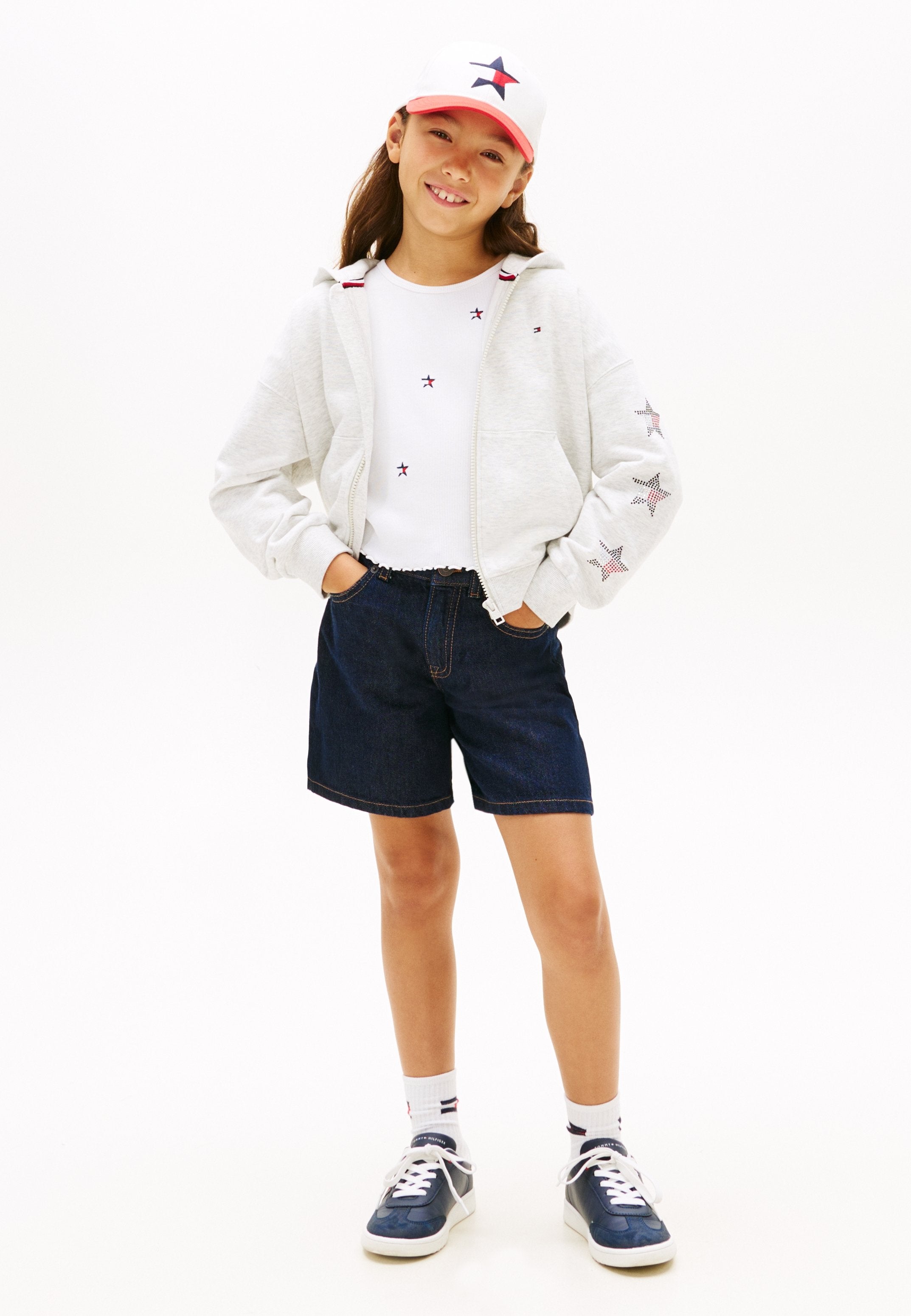 DIAMANTÉ STAR BACK LOGO ZIP-THRU HOODY Media 2