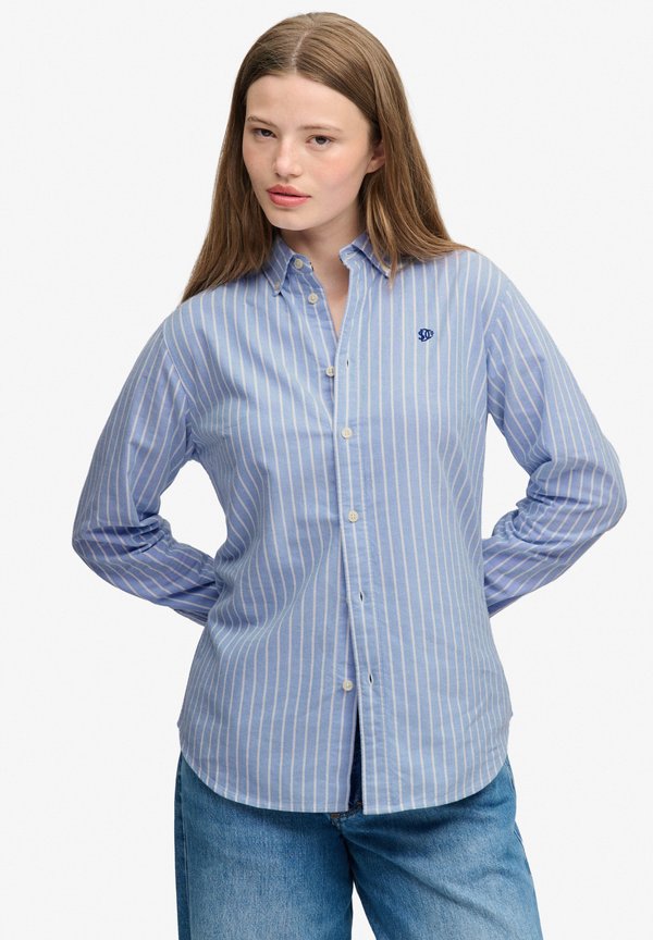 Superdry & Co OXFORD LONG SLEEVE - Button-down blouse - broker blue stripe