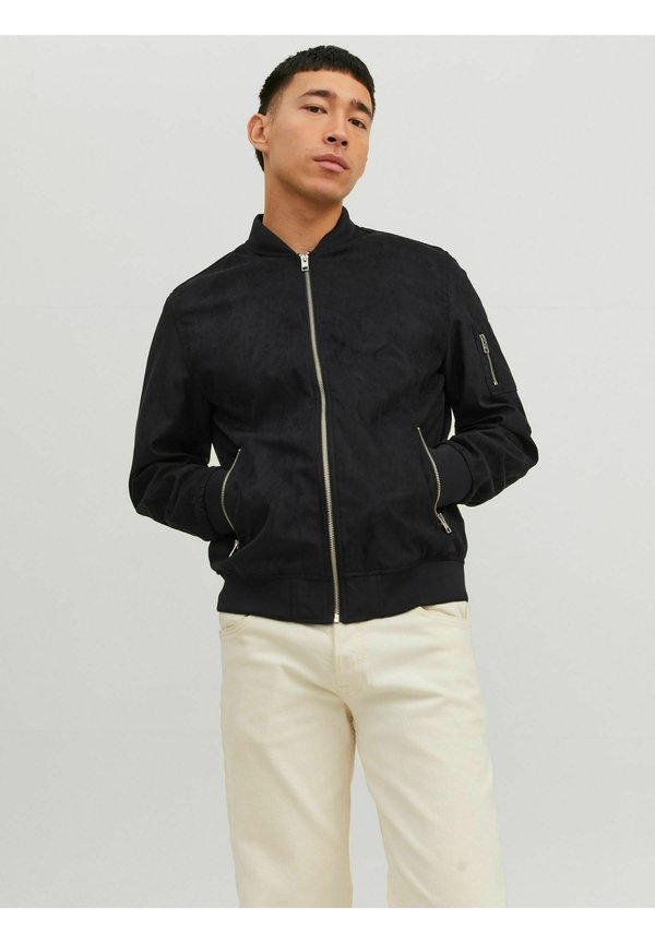 Jack & Jones Bomber Bomber - Faux leather jacket - Black