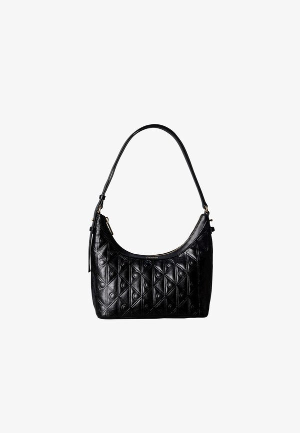Calvin Klein DEBOSSED SHOULDER - Cross body bag - black