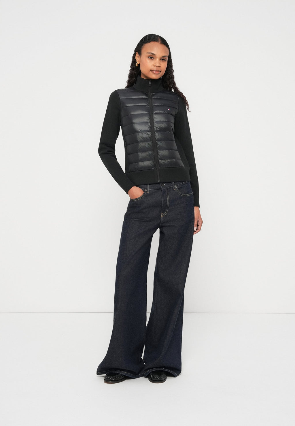 LIGHTWEIGHT MIXED KNIT PADDED JACKET Media 2