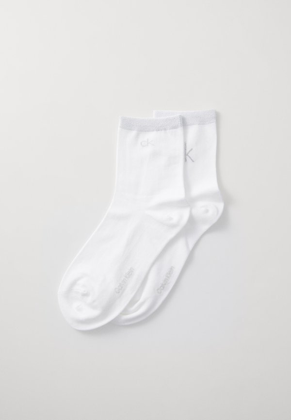 Calvin Klein Underwear WOMEN SHORT SHINY LOGO 2 PACK - Socks - white