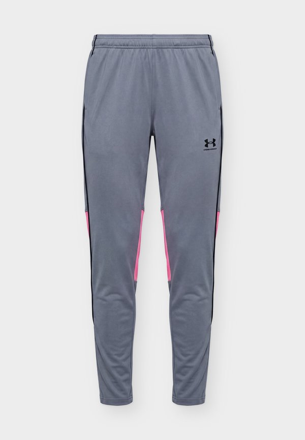 Under Armour CHALLENGER TRAINING - Tracksuit bottoms - titan gray/pink frenzy/white