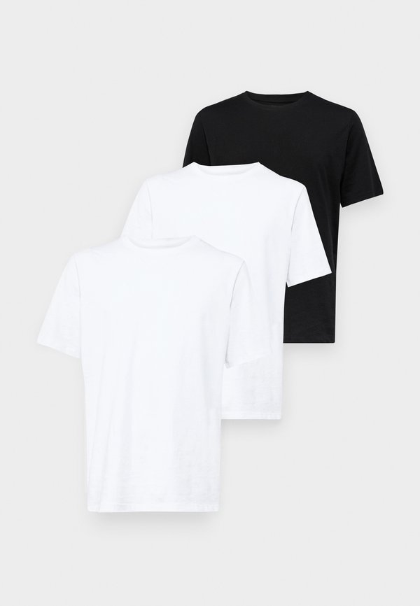 Jack & Jones JJE 3 PACK  - Basic T-shirt - black pack white black