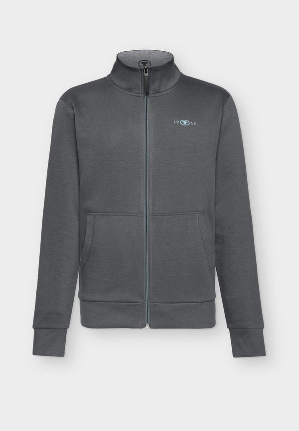 TOM TAILOR STAND-UP SWEAT JACKET - Zip-up sweatshirt - dark shadow