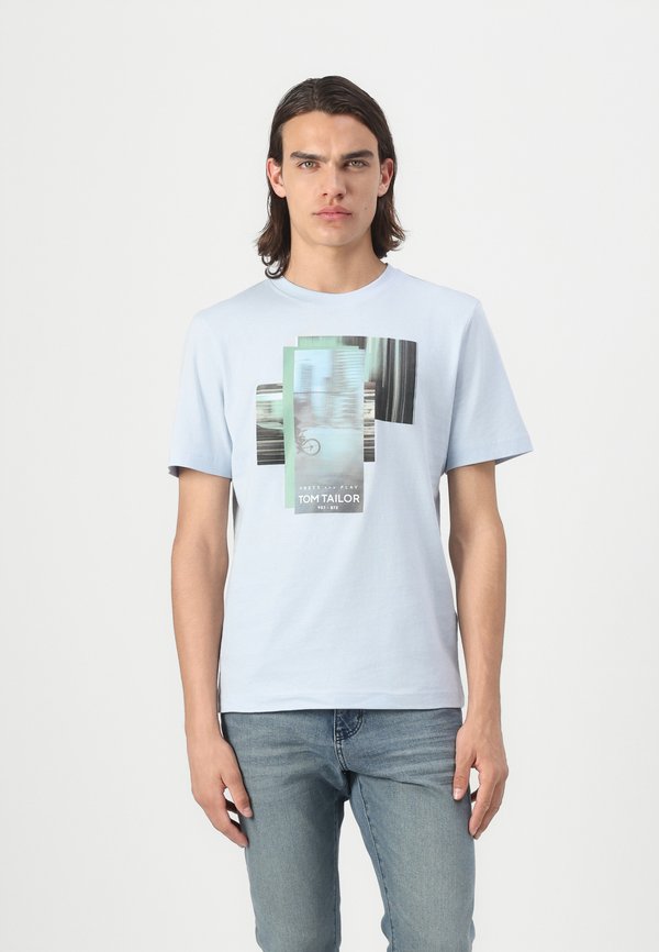 TOM TAILOR Print T-shirt - light metal blue