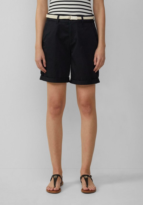 s.Oliver MIT GÜRTEL UND GARMENT DYE - Shorts - schwarz