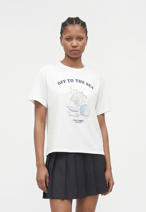 ONLY ONLCELINE PRINT - Print T-shirt - bright white