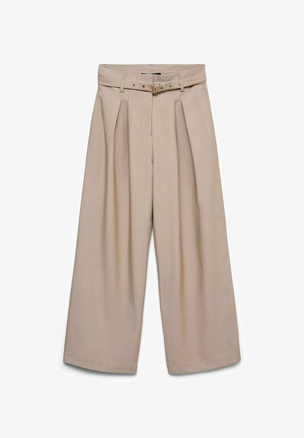 Vero Moda VMBELLIS High waist - Trousers - mocha meringue melange