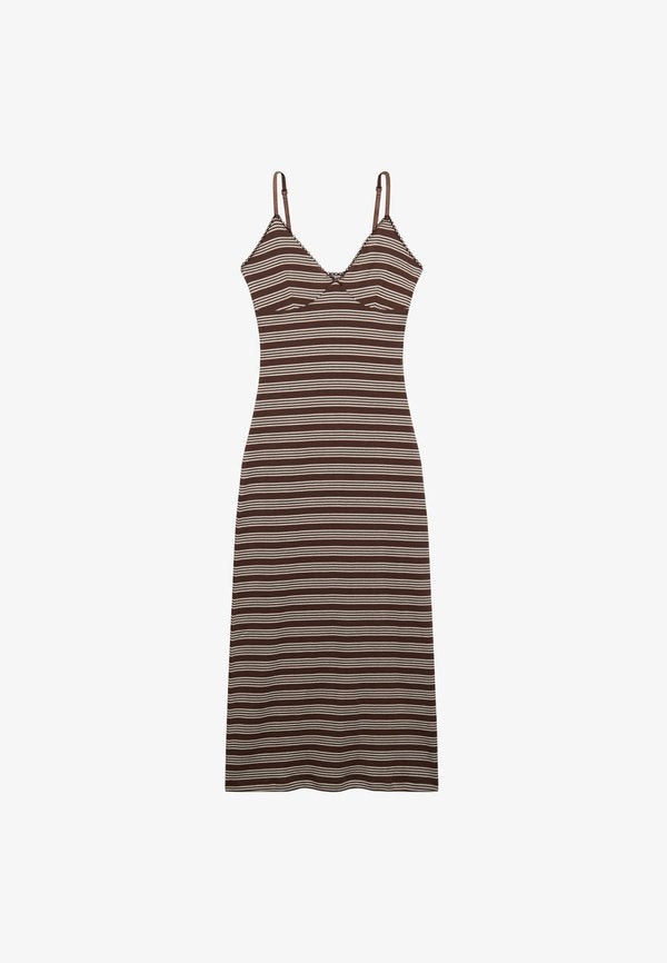 Superdry & Co Maxi dress - chestnut brown stripe