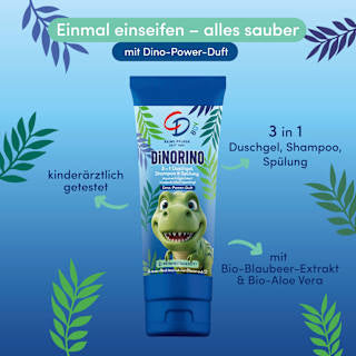 Kinder Duschgel, Shampoo & Spülung 3in1 Dinorino CD
