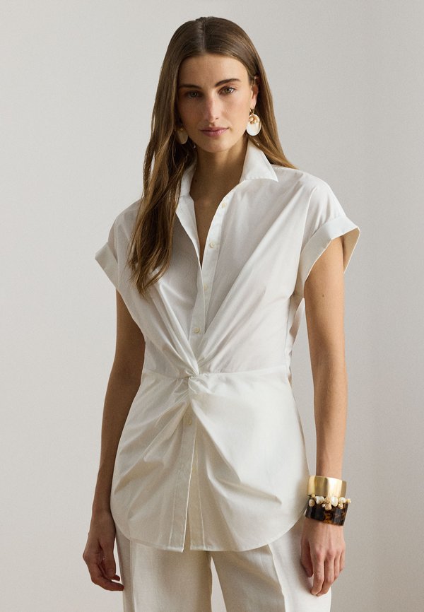 Lauren Ralph Lauren TWIST-FRONT COTTON SHORT-SLEEVE SHIRT