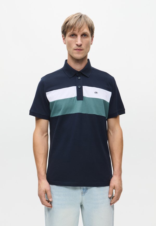 TOM TAILOR COLORBLOCK POLO - Polo shirt - sky captain blue