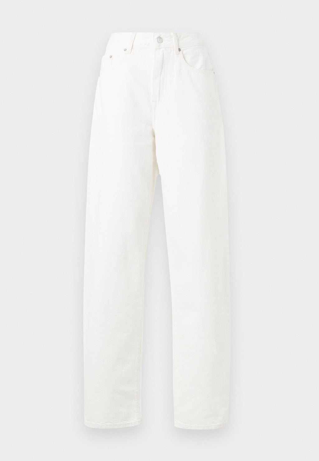 MID RISE TAPERED BARREL LEG WHITE JEANS Media 1