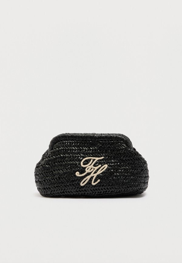 Tommy Hilfiger RAFFIA TEXTURED LOGO CLUTCH - Clutch - black