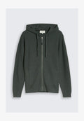 TOM TAILOR STRUCTURED HOOD JACKET KNIT - Cardigan - darkest olive melange