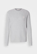 Calvin Klein Jeans WAFFLE LABEL TEE - Long sleeved top - heroic grey heather