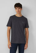 s.Oliver MELIERTES MIT ROLLKANTE  - Print T-shirt - schwarz