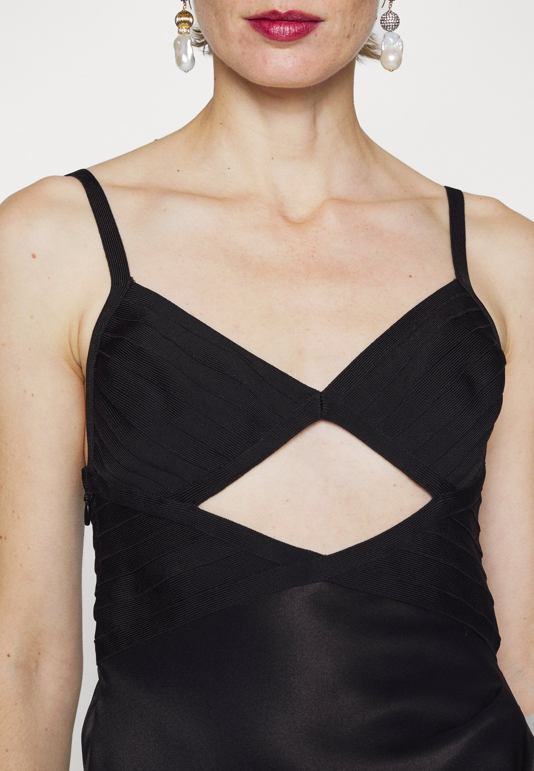 Hervé Léger X LAW ROACH DRAPED CUTOUT GOWN