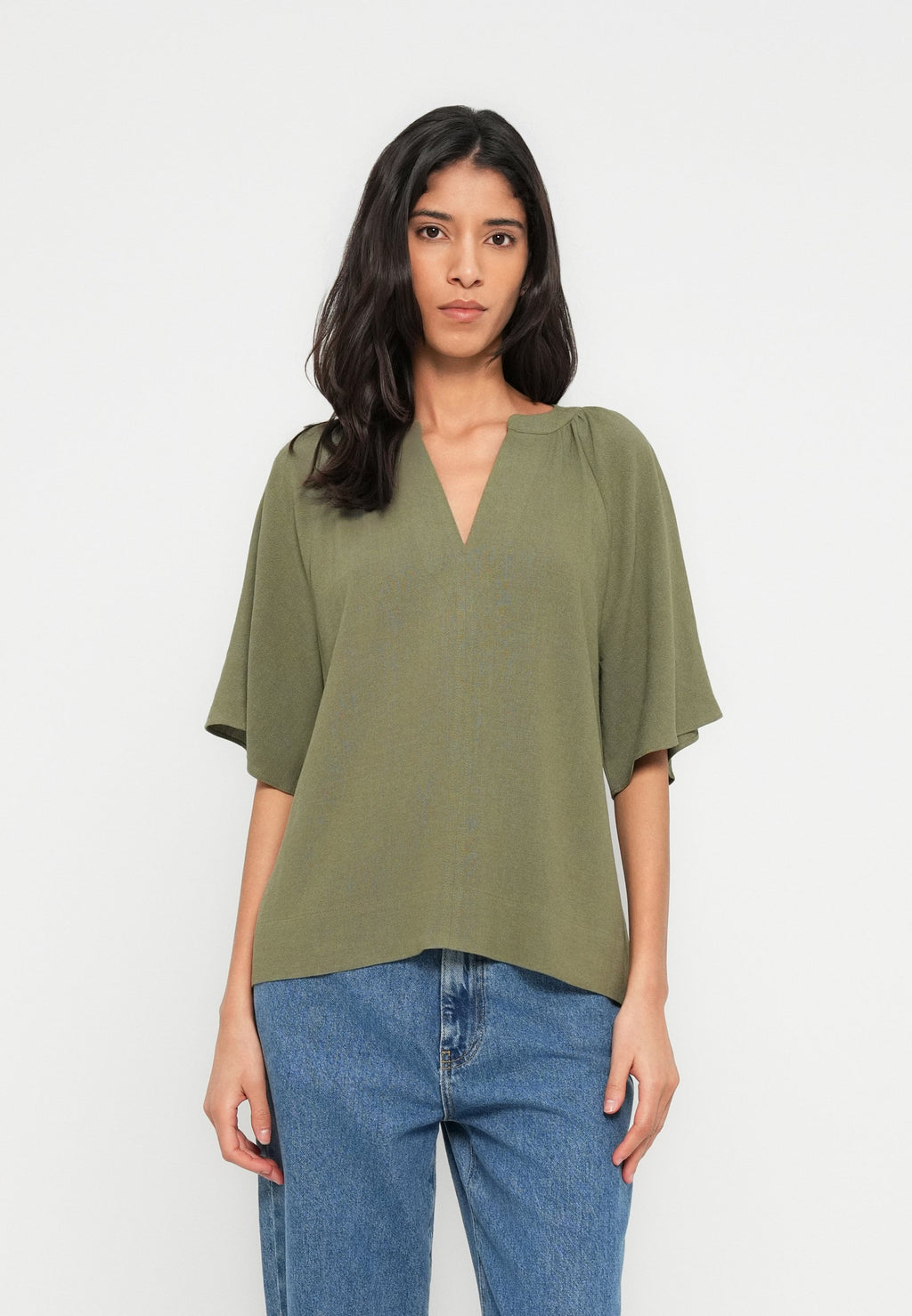 Selected v-neck viscose blend