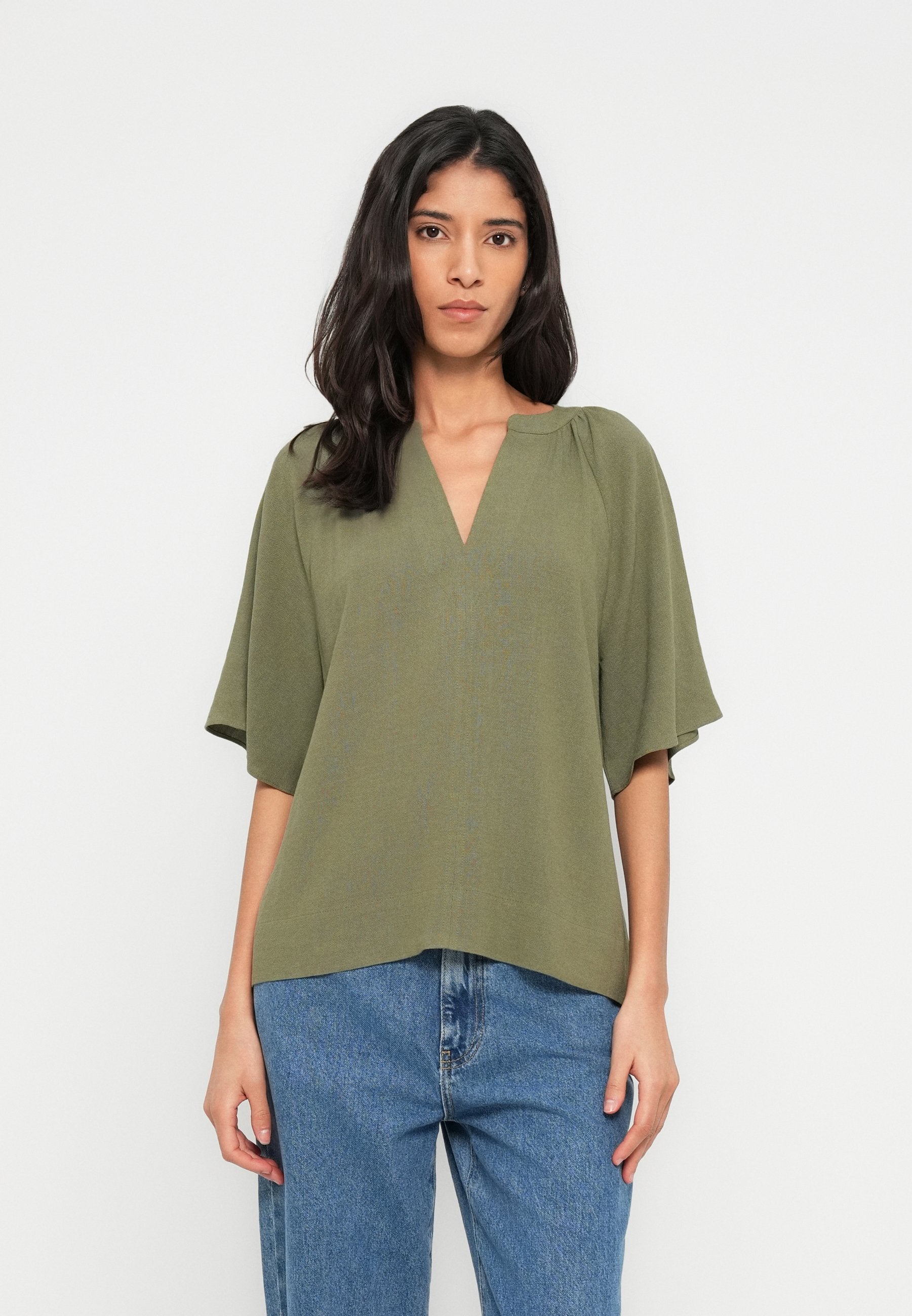 Selected v-neck viscose blend