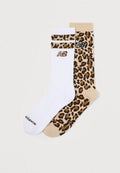 New Balance WOMEN'S LEOPARD PRINT SOCKS 2 PACK - Socks - camel/black/grey